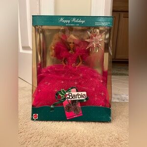 Barbie hot pink sparkle Happy Holidays special edition 1990